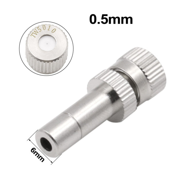 10 PCS 6mm Humidifying And Dedusting Cooling Atomizing Sprinkler Quick-Plug Fog Misting Nozzle, Model: 0.5mm