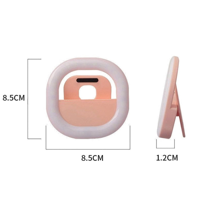3 PCS Live Mobile Phone Selfie Fill Light LED Flashing Beauty Light, Colour: Square Pink