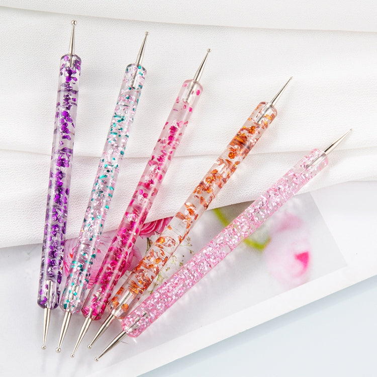 3 PCS 5 In 1 Nail Double-Headed Drill Pen Acrylic Transparent Pole Nail Tool