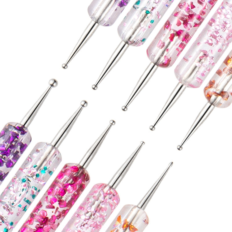 3 PCS 5 In 1 Nail Double-Headed Drill Pen Acrylic Transparent Pole Nail Tool