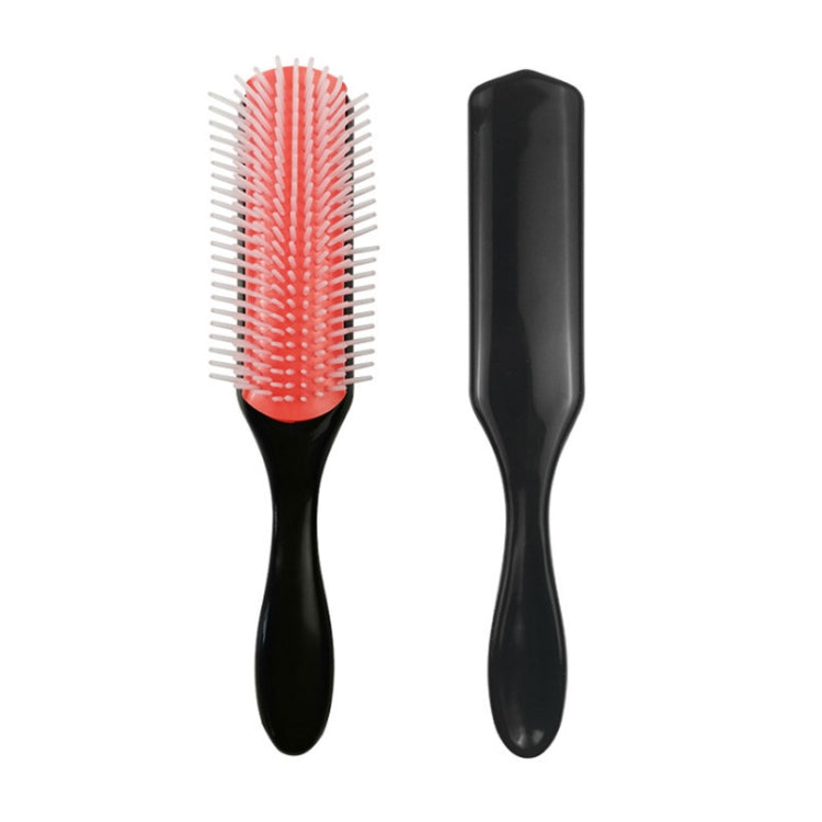 Hairdressing Curly Hair Comb Set Massage Meridian Comb Health Care Smooth Hair Comb(Black)