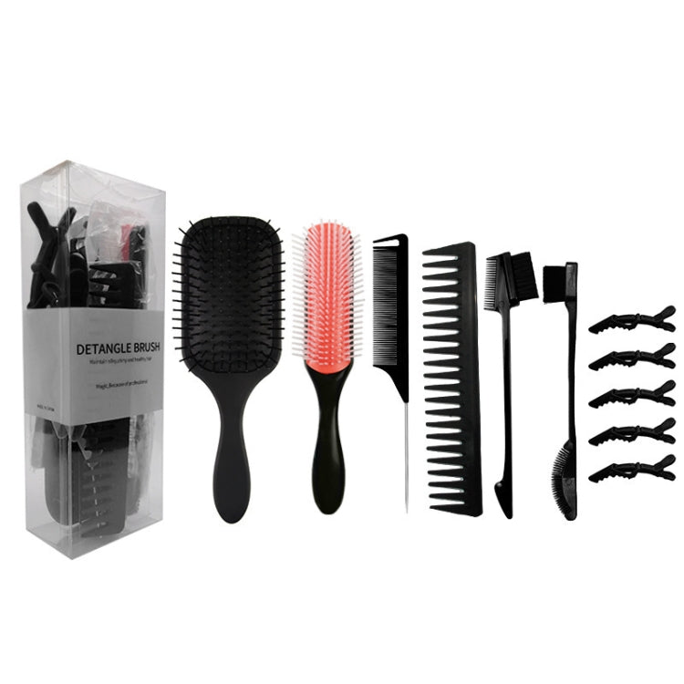 Travel Hairdressing Comb Set Air Cushion Massage Comb Nine Rows Wide Tooth Comb(11 in 1)
