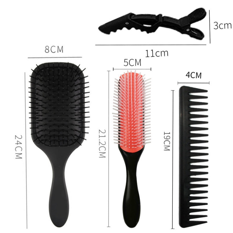 Travel Hairdressing Comb Set Air Cushion Massage Comb Nine Rows Wide Tooth Comb(11 in 1)