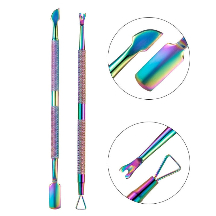FABIYAN Stainless Steel Dead Skin Shear Steel Push Nail Art Tool Set, Specification: 3 Sets   Set 2