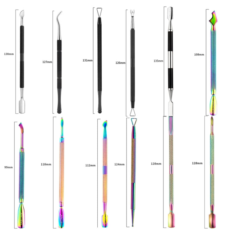 FABIYAN Stainless Steel Dead Skin Shear Steel Push Nail Art Tool Set, Specification: 3 Sets  Set 3