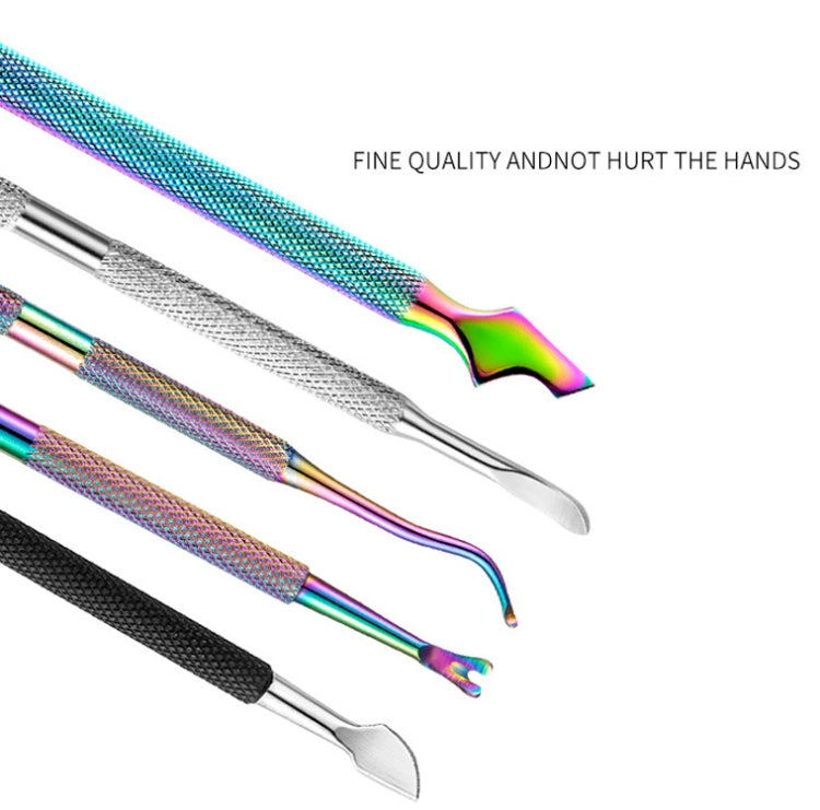 FABIYAN Stainless Steel Dead Skin Shear Steel Push Nail Art Tool Set, Specification:   Set 9