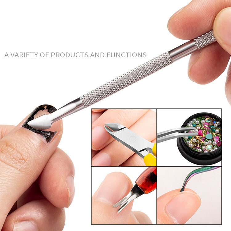 FABIYAN Stainless Steel Dead Skin Shear Steel Push Nail Art Tool Set, Specification:   Set 9