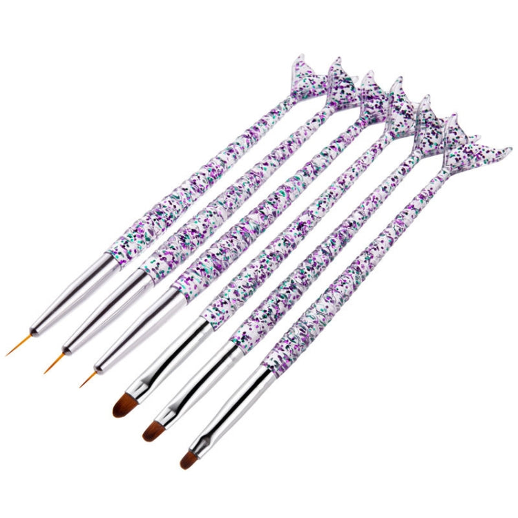 3 PCS 3 in 1 Nail Art Draw Line Abd Light Therapy Pen Fishtail Clear Purple Green Nail Pen, Color Classification: Light Therapy Pen