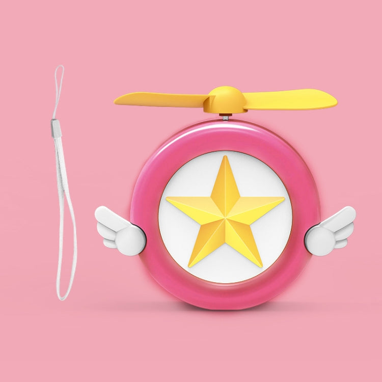 2 PCS Handheld Cartoon Magic USB Charging Mini Fan(Rose Red)