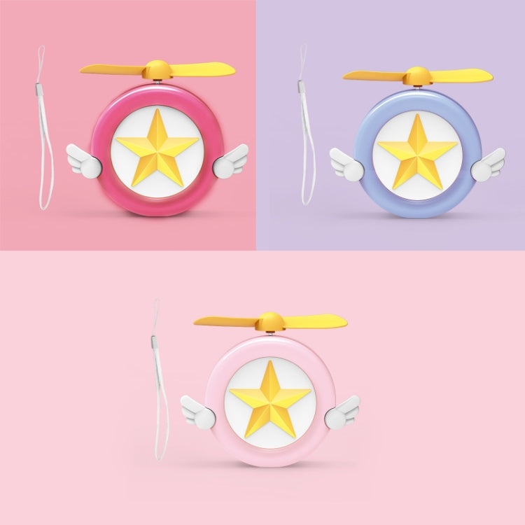 2 PCS Handheld Cartoon Magic USB Charging Mini Fan(Rose Red)