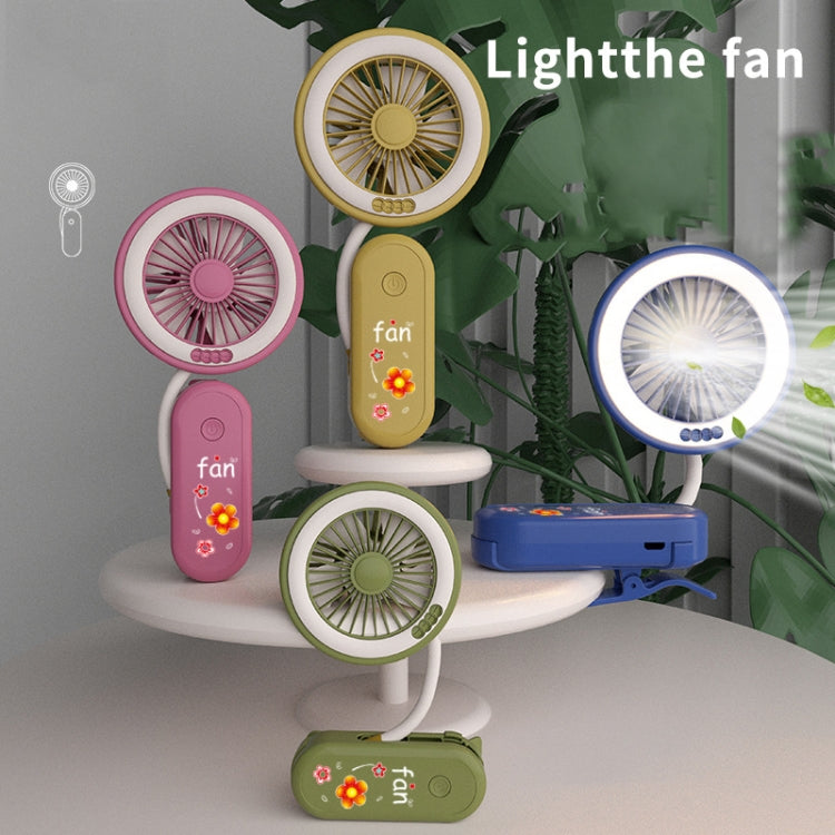 Hose Clamp Portable Fan USB Charging Folding Night Light Fan