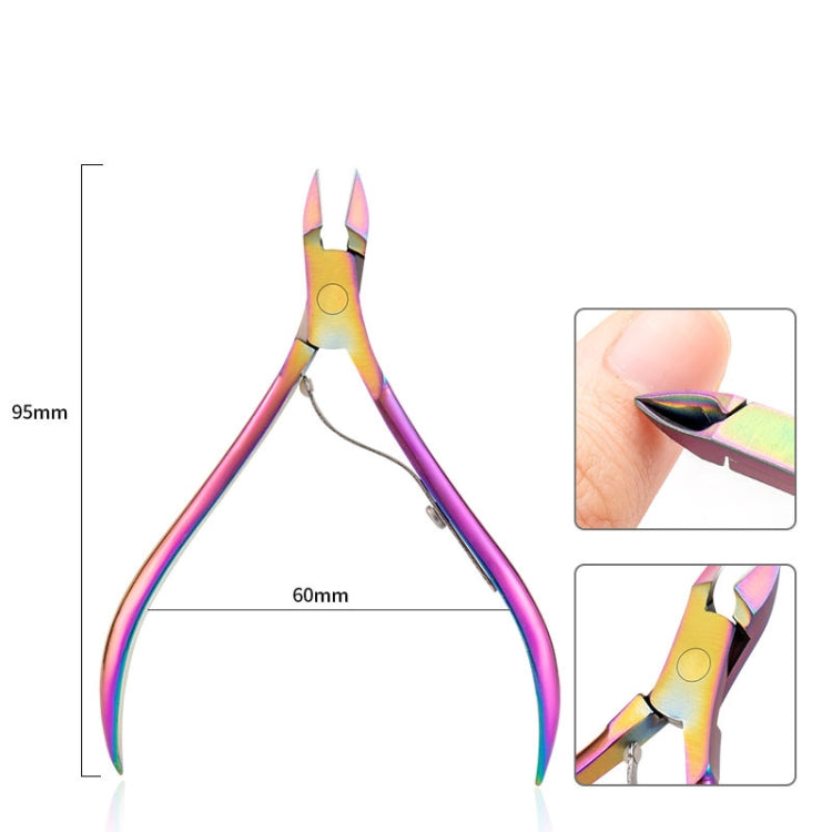 4 PCS Color Titanium Single Fork FABIYAN Nail Clippers Nail Art Dead Skin Cutting Chick-Nosed Pliers