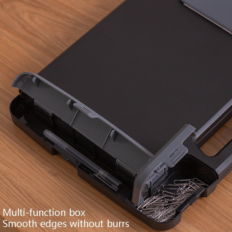 A4 File Box Folder With Calculator Writing Board Data Storage Box(Black)