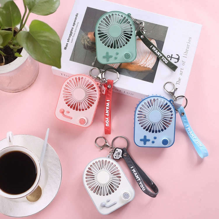 USB Charging Handheld Portable Fan Cartoon Game Console Keychain Fan Random Colour Delivery