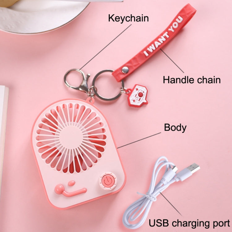 USB Charging Handheld Portable Fan Cartoon Game Console Keychain Fan Random Colour Delivery