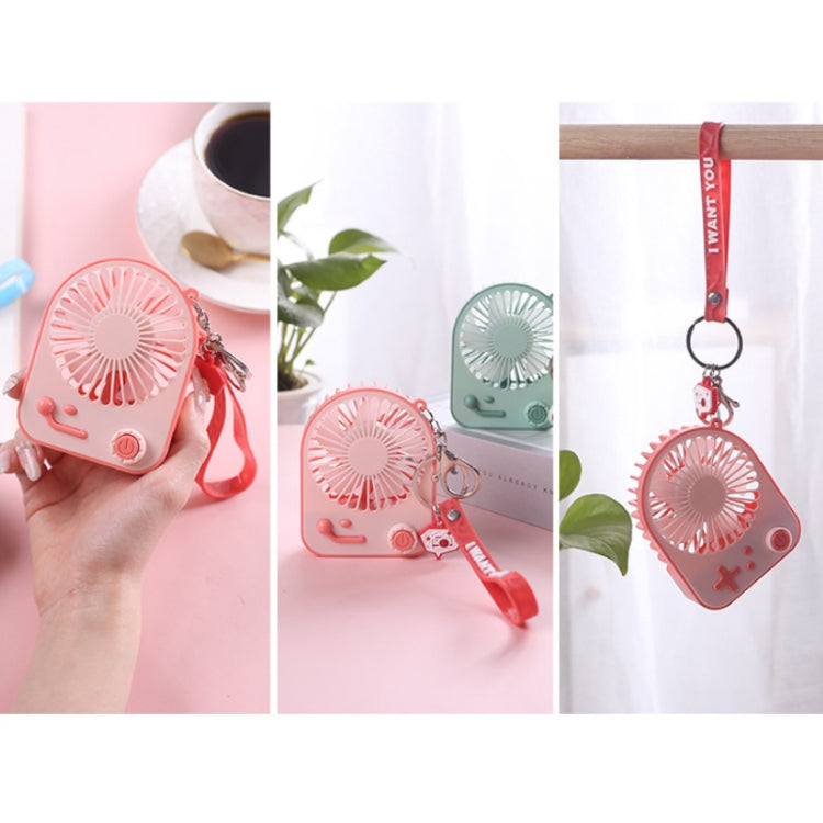 USB Charging Handheld Portable Fan Cartoon Game Console Keychain Fan Random Colour Delivery