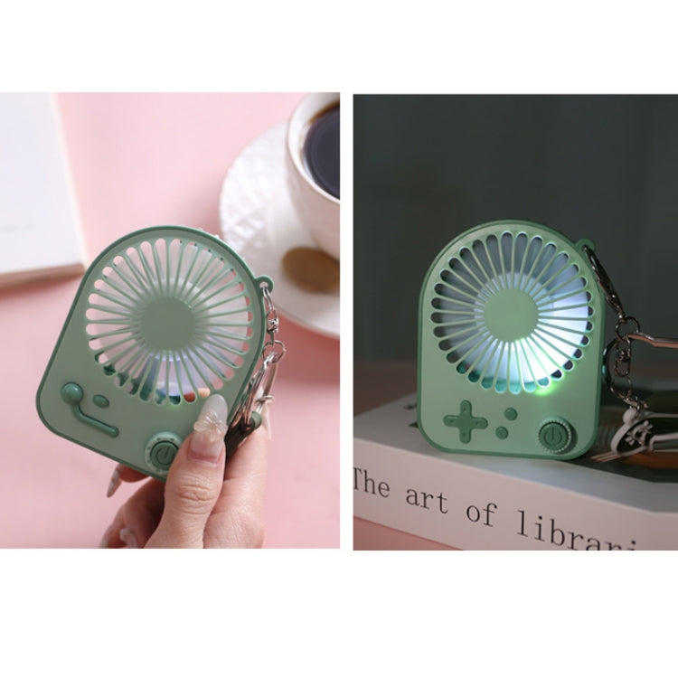 USB Charging Handheld Portable Fan Cartoon Game Console Keychain Fan Random Colour Delivery