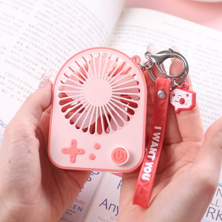 USB Charging Handheld Portable Fan Cartoon Game Console Keychain Fan Random Colour Delivery