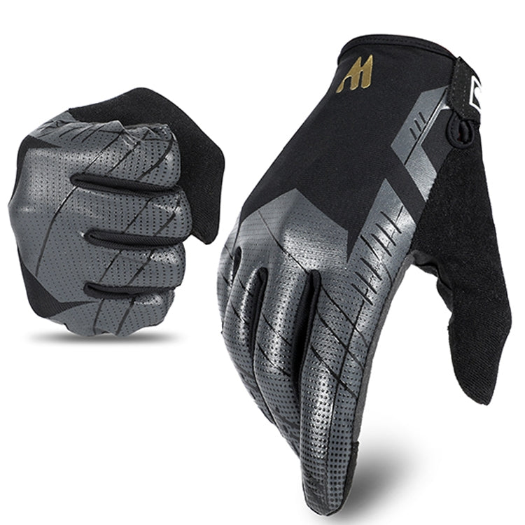 WEST BIKING YP0211207 Riding Full Finger Gloves Road Bike Mountain Bike Locomotive Shock Absorber Gloves, Size: M