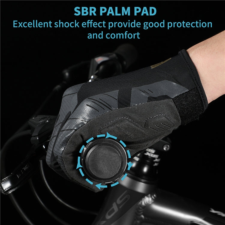 WEST BIKING YP0211207 Riding Full Finger Gloves Road Bike Mountain Bike Locomotive Shock Absorber Gloves, Size: L