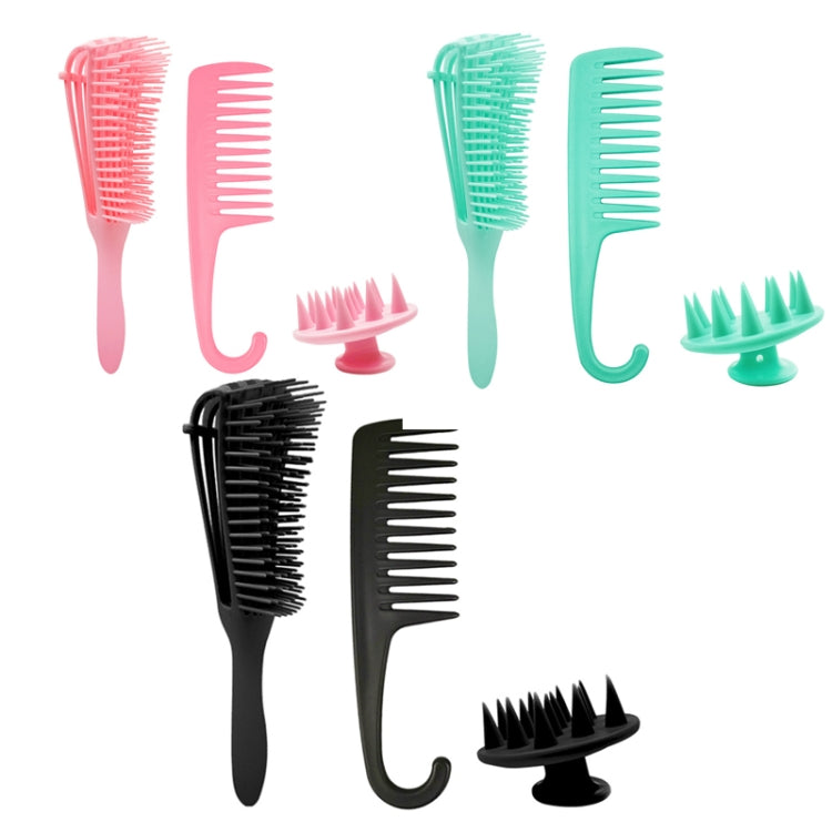 Travel Home Hairdressing Comb Set Massage Comb Shampoo With Big Teeth And Smooth Hair Comb(Pink)