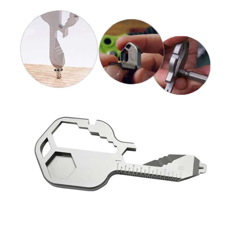 24 In 1 Key Shape Outdoor Emergency Tool Stainless Steel Pendant Portable Multi-Function Outdoor Camping Tool
