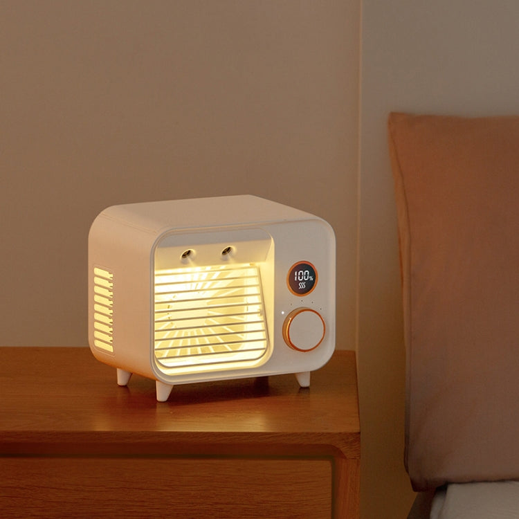 F853 Desktop Humidifying Spray Mini Air Conditioning Fan(white)