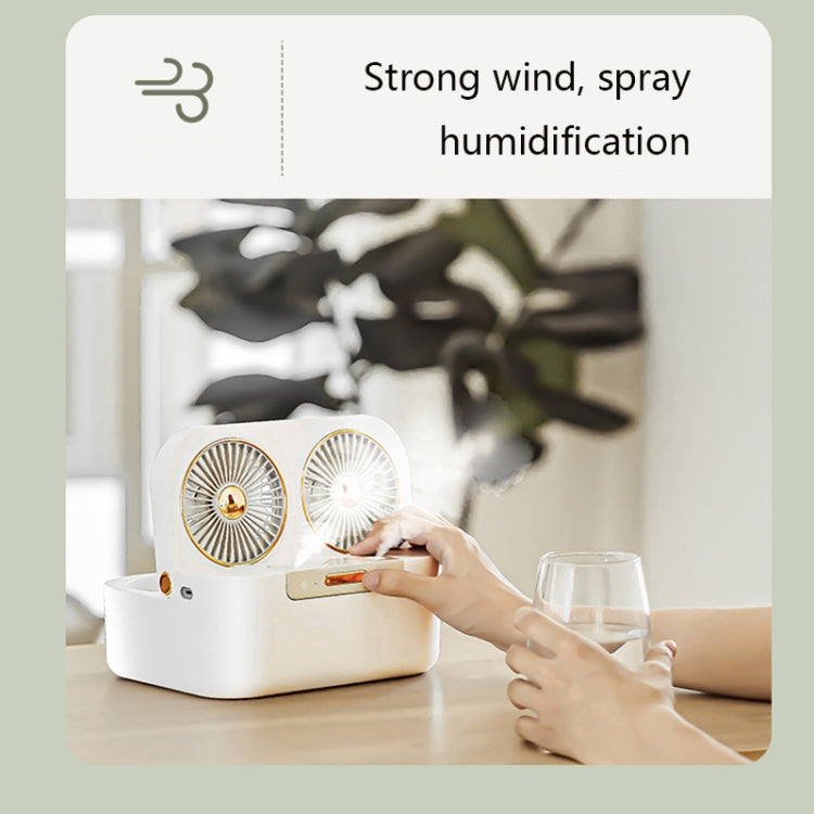 Double Spray Fan Retro Big Wind Home Office Desktop Humidifying Fan