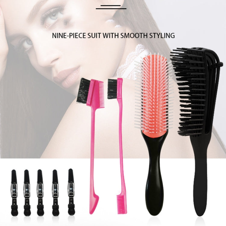 Plastic Scalp Massage Smooth Hair Comb Set(Black)