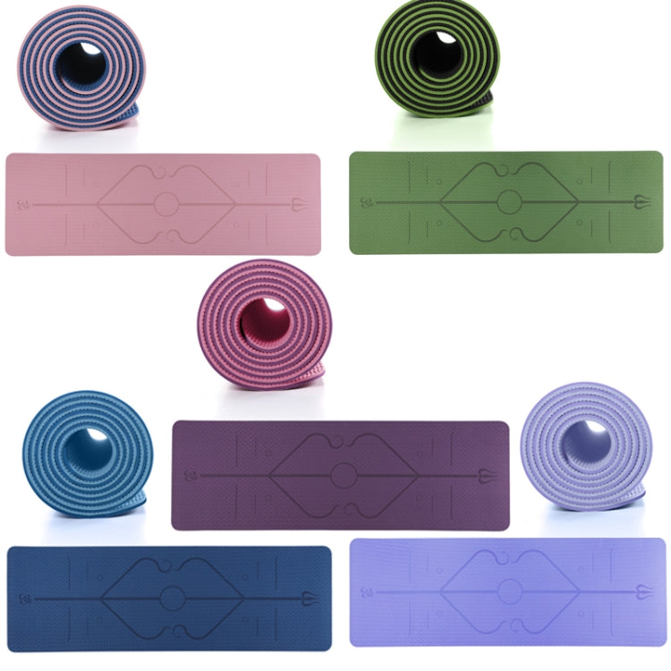 BSJ002 TPE Double Layer Two-Color Yoga Mat Fitness Mat with Body Line, Specification: 183 x 61 x 0.6cm