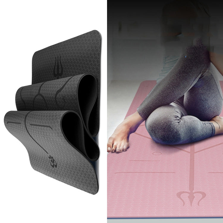 BSJ002 TPE Double Layer Two-Color Yoga Mat Fitness Mat with Body Line, Specification: 183 x 61 x 0.6cm