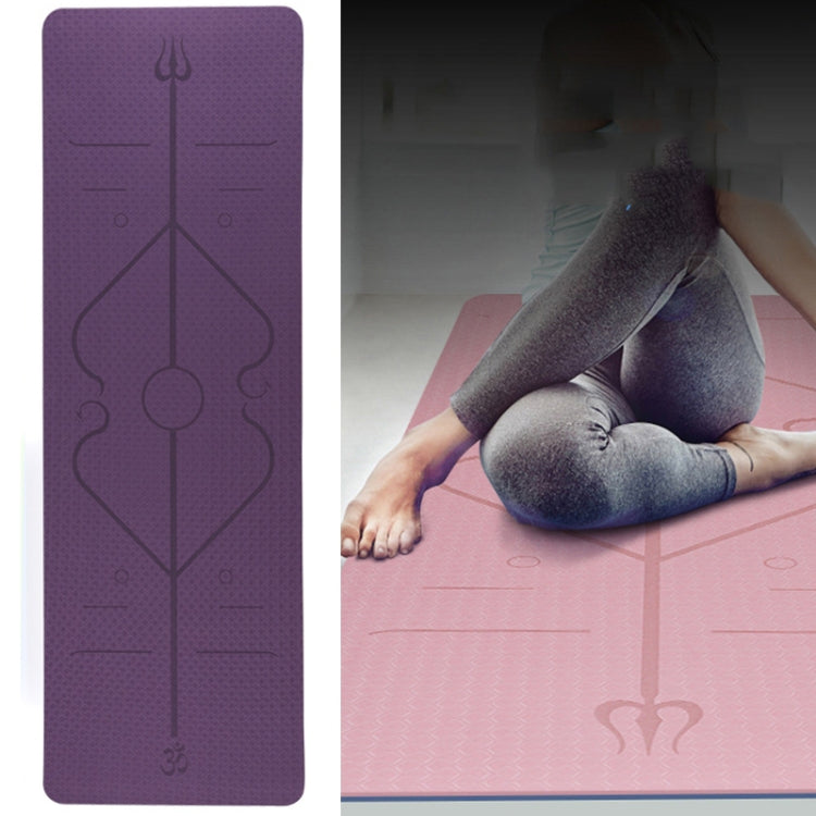 BSJ002 TPE Double Layer Two-Color Yoga Mat Fitness Mat with Body Line, Specification: 183 x 61 x 0.6cm
