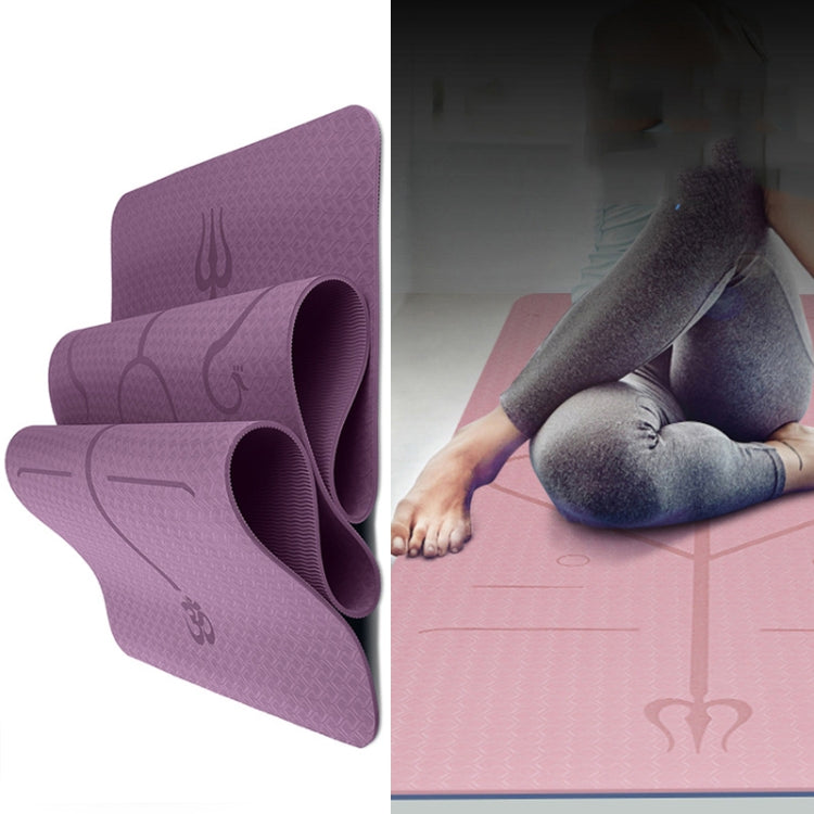 BSJ002 TPE Double Layer Two-Color Yoga Mat Fitness Mat with Body Line, Specification: 183 x 61 x 0.6cm