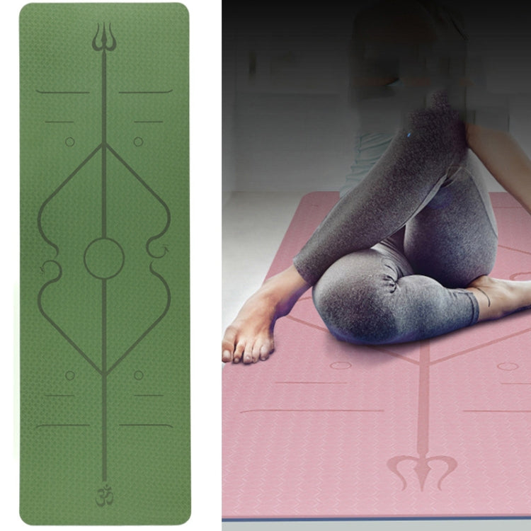 BSJ002 TPE Double Layer Two-Color Yoga Mat Fitness Mat with Body Line, Specification: 183 x 61 x 0.6cm