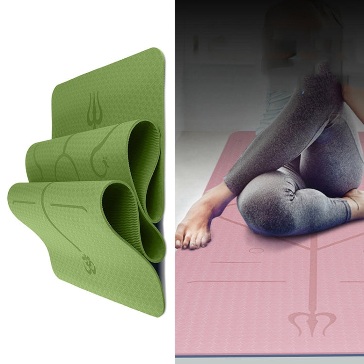 BSJ002 TPE Double Layer Two-Color Yoga Mat Fitness Mat with Body Line, Specification: 183 x 61 x 0.6cm
