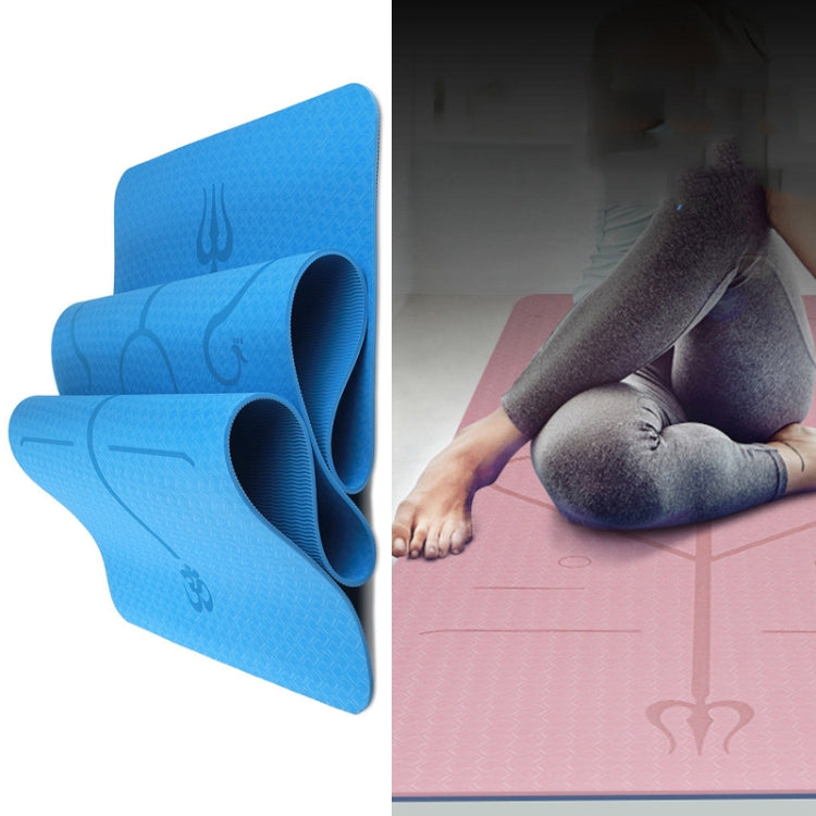 BSJ002 TPE Double Layer Two-Color Yoga Mat Fitness Mat with Body Line, Specification: 183 x 61 x 0.6cm