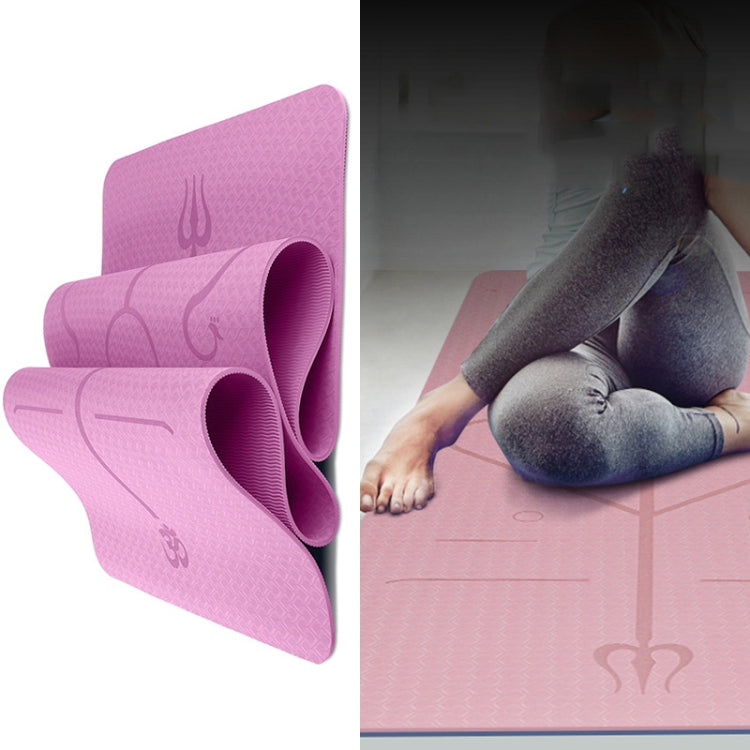 BSJ002 TPE Double Layer Two-Color Yoga Mat Fitness Mat with Body Line, Specification: 183 x 61 x 0.6cm