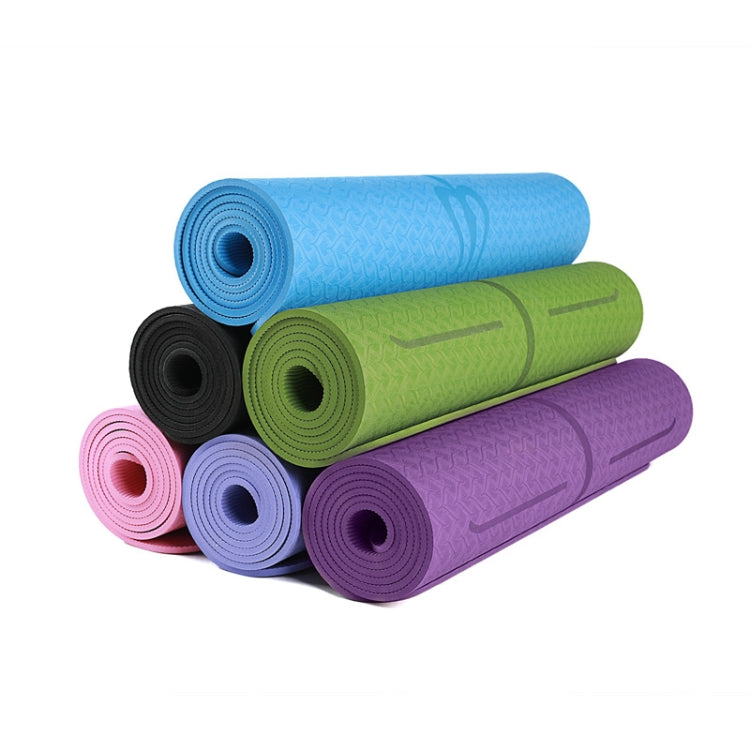 BSJ002 TPE Double Layer Two-Color Yoga Mat Fitness Mat with Body Line, Specification: 183 x 61 x 0.6cm