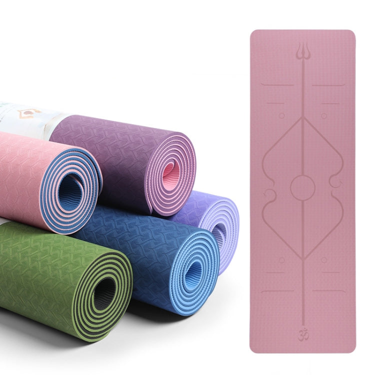 BSJ002 TPE Double Layer Two-Color Yoga Mat Fitness Mat with Body Line, Specification: 183 x 61 x 0.6cm