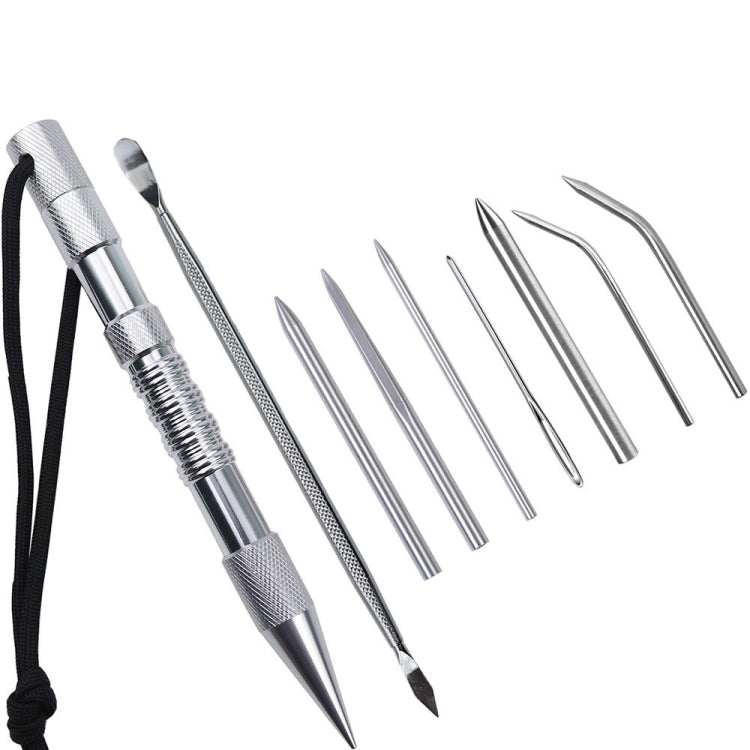 Umbrella Rope Needle Marlin Spike Bracelet DIY Weaving Tool, Specification: 9 PCS / Set Silver