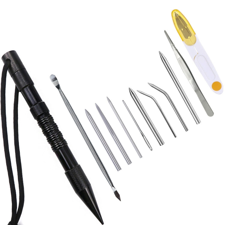 Umbrella Rope Needle Marlin Spike Bracelet DIY Weaving Tool, Specification: 12 PCS / Set Black