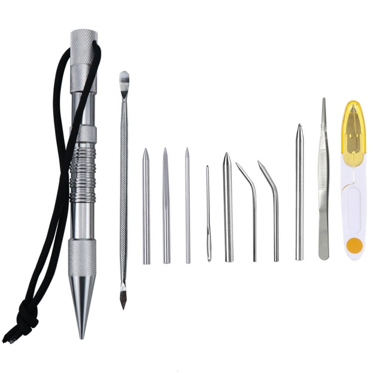 Umbrella Rope Needle Marlin Spike Bracelet DIY Weaving Tool, Specification: 12 PCS / Set Silver