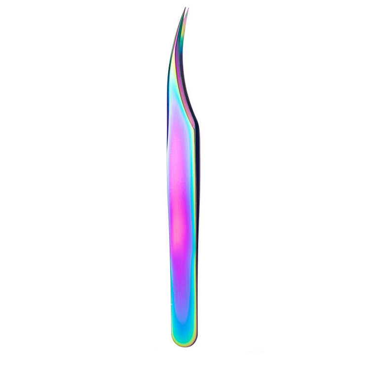 Nail Art Eyelash Tweezers Stainless Steel Colorful High Precision Grafting Eyelash Curler, Specification: 3 PCS Titanium Dolphins