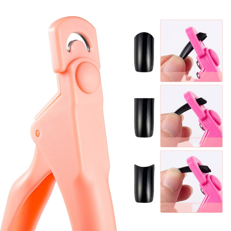 5 PCS Nail Scissors U-Shaped Scissors DIY French Nail Fake Nail Scissors, Specification: Orange With Hood