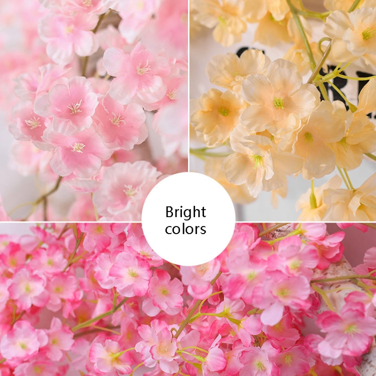 2 PCS Simulation Sakura Rattan Plastic Decorative Flower Vine, Colour: 256 Flowers White
