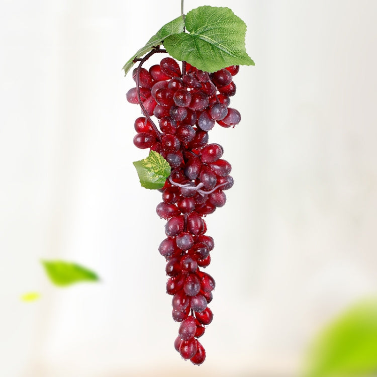 2 Bunches 110 Red Grapes Simulation Fruit Simulation Grapes PVC with Cream Grape Shoot Props