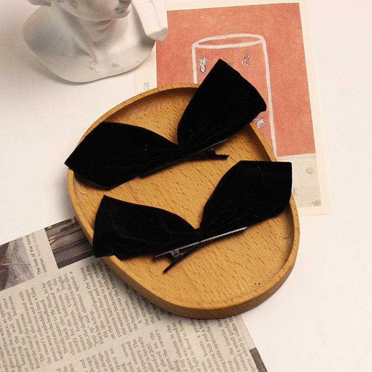 10 Pairs Half Bow Hair Clip Retro Girl Side Duckbill Clip Hair Ornament, Colour: Black