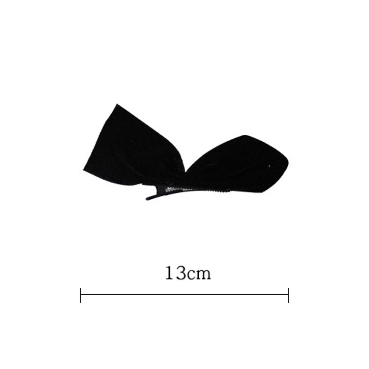 10 Pairs Half Bow Hair Clip Retro Girl Side Duckbill Clip Hair Ornament, Colour: Black
