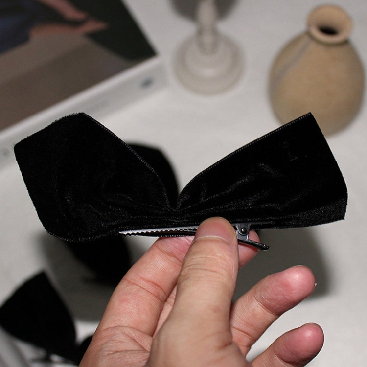 10 Pairs Half Bow Hair Clip Retro Girl Side Duckbill Clip Hair Ornament, Colour: Polyester Red