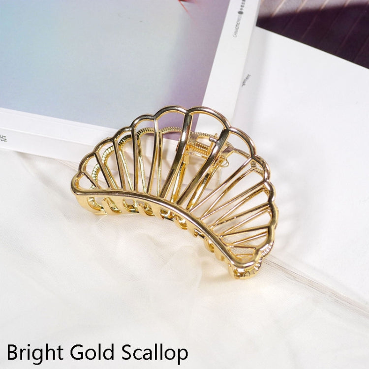 10 PCS Metal Hair Clip Retro Large Hair Clip, Colour: Bright Gold Scallop